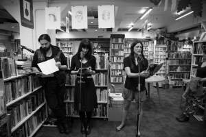 eading from ‘Ghosts,’ a long-form poem set in 2035 in Norway’s northernmost town Longyearbyen, which houses one of the world’s doomsday seed vaults. The poem includes dialogue between the characters Diane and Fowler which was read by Matt Bialostocki and Therese Lloyd (Image by Matt Bialostocki)